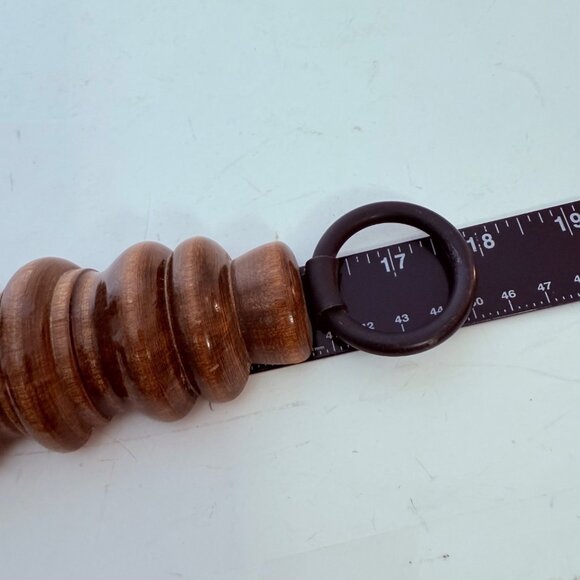 Wooden Double Arm Wall Candle Sconce VTG Turned Wood Wrought Iron Taper Holder - Picture 12 of 16